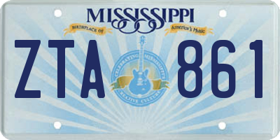 MS license plate ZTA861