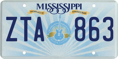 MS license plate ZTA863