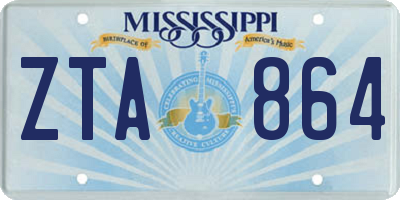 MS license plate ZTA864