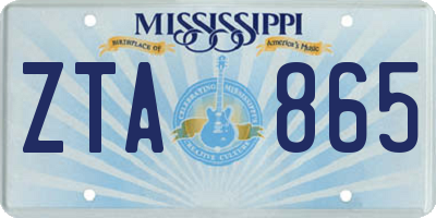 MS license plate ZTA865