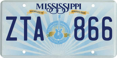 MS license plate ZTA866