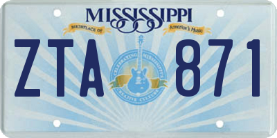 MS license plate ZTA871