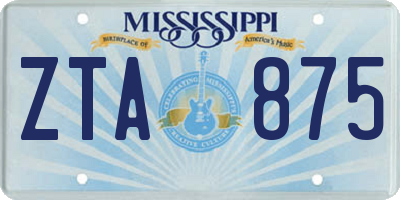 MS license plate ZTA875