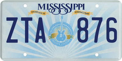 MS license plate ZTA876