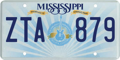 MS license plate ZTA879
