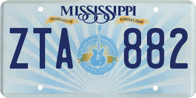 MS license plate ZTA882