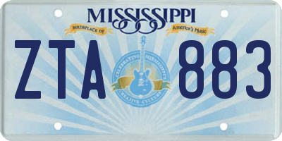 MS license plate ZTA883