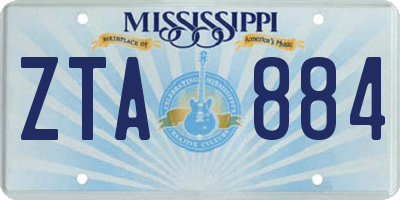MS license plate ZTA884