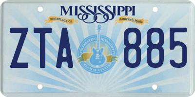 MS license plate ZTA885