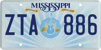MS license plate ZTA886