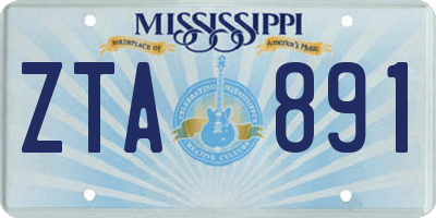 MS license plate ZTA891