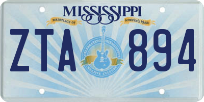 MS license plate ZTA894