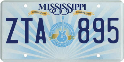 MS license plate ZTA895