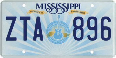 MS license plate ZTA896