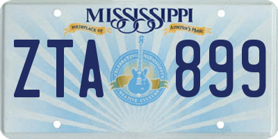 MS license plate ZTA899