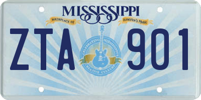 MS license plate ZTA901