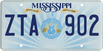 MS license plate ZTA902