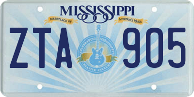 MS license plate ZTA905