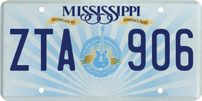 MS license plate ZTA906