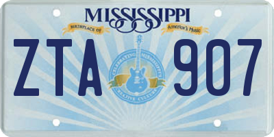 MS license plate ZTA907