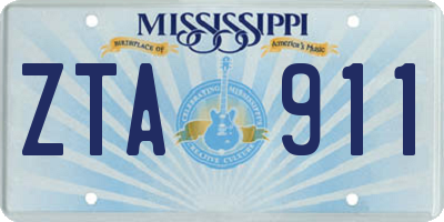 MS license plate ZTA911