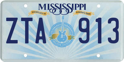 MS license plate ZTA913