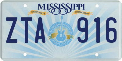 MS license plate ZTA916