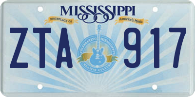 MS license plate ZTA917