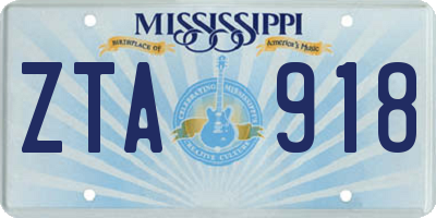 MS license plate ZTA918