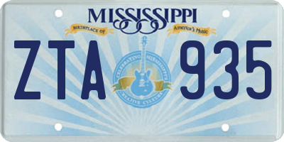 MS license plate ZTA935