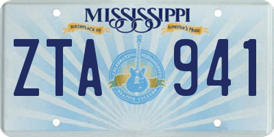 MS license plate ZTA941
