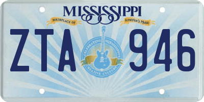MS license plate ZTA946