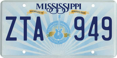 MS license plate ZTA949