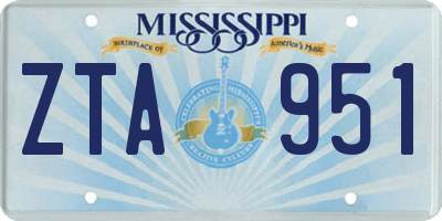 MS license plate ZTA951