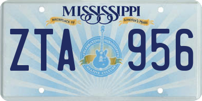 MS license plate ZTA956