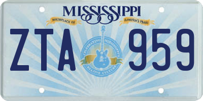 MS license plate ZTA959