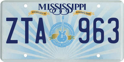 MS license plate ZTA963