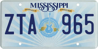 MS license plate ZTA965