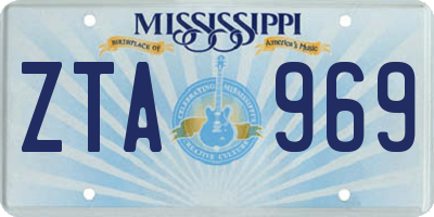 MS license plate ZTA969