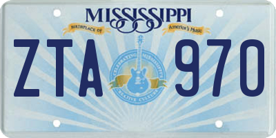 MS license plate ZTA970