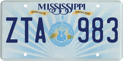 MS license plate ZTA983