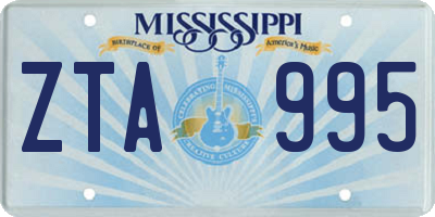 MS license plate ZTA995