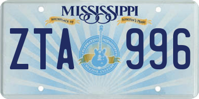 MS license plate ZTA996