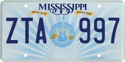 MS license plate ZTA997