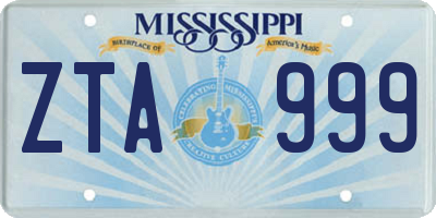 MS license plate ZTA999