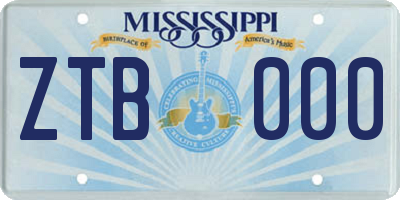 MS license plate ZTB000