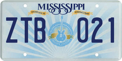 MS license plate ZTB021