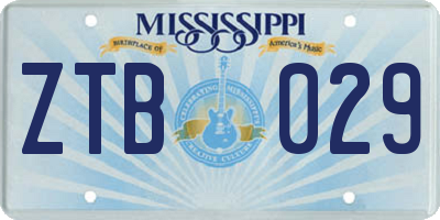 MS license plate ZTB029