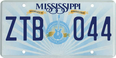 MS license plate ZTB044