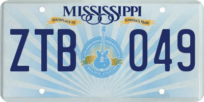 MS license plate ZTB049